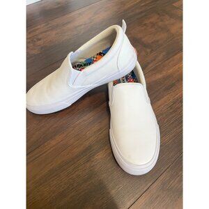 Airwalk Sneakers White Elastic Sides Leather and Man made Womans 10